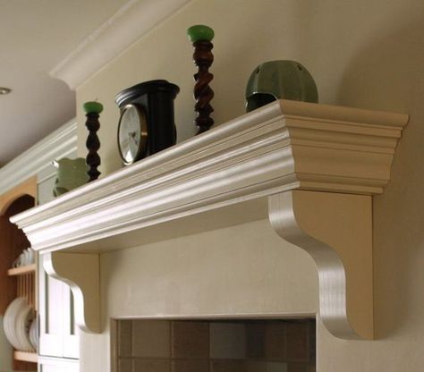 Reclaimed Wood Mantel, Craftsman Fireplace, Diy Mantel, Mantel Piece, Fireplace Mantel Surrounds, Mantle Ideas, Corbel Shelf, Wooden Mantel, Fireplace Mantel Shelf