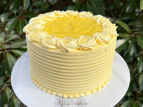 Lemon Velvet Cake- Super Moist Homemade Lemon Cake Recipe | My Cake School Homemade Lemon Cake Recipe, Homemade Lemon Cake, Lemon Velvet Cake, My Cake School, Lemon Buttercream Frosting, Lemon Layer Cakes, Velvet Cake Recipes, Lemon Buttercream, Lemon Cake Recipe