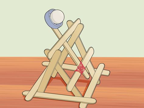 how to build a catapult                                                                                                                                                                                 More Catapult Diy, Catapult Project, Catapult For Kids, Diy Catapult, Popsicle Stick Catapult, Toy Bow And Arrow, Air Cannon, Castle Project, Cross Bow