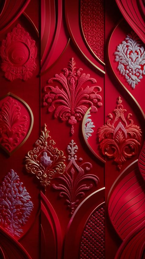 Art Deco Design Graphics, Luxurious Wallpaper, Wallpaper Luxury, Iphone Wallpaper Lights, Red Indian, Shade Of Red, Bathroom Remodel Designs, Indian Aesthetic, Design Graphics