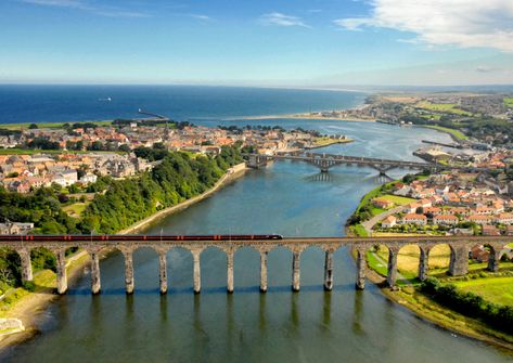 Royal Border, Berwick Upon Tweed, Northumberland Coast, Aerial Photograph, Tourist Information, England And Scotland, Wales England, Lake District, Aerial View