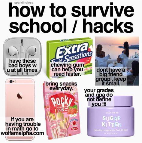 Survive School, School Emergency Kit, Middle School Survival, Middle School Hacks, School Survival Kits, School Preparation, After School Routine, School Goals, High School Survival