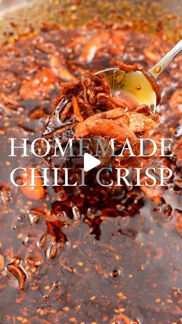 Chris Joe on Instagram: "Comment “recipe” or “chili crisp” for the full recipe with all of my KEY tips sent straight to your DMs (make you follow me and your message requests are open to ensure you receive it)!  Homemade chili crisp is SO easy to make at home - perfect on dumplings, noodles, and so much more! It’s a fun take on a traditional chili oil with crispy garlic and shallots for a signature crunch! Find the full recipe with all my key tips on the blog - link in my profile! Or comment to get the recipe link DMed straight to you!  #cjeatsrecipes #easyrecipes #chinesefood #chilioil #chilicrisp" Chilli Crunch Recipe, Homemade Chili Crisp, Chili Crunch Recipe, Chili Crisp Noodles, Chili Crisp Recipe, Crispy Chili Oil, How To Make Chilli, Chili Oil Recipe, Chili Crisp