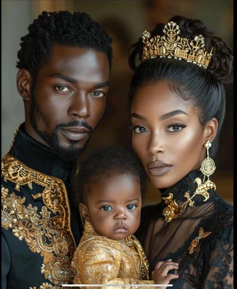 Black King And Queen, Black Royalty, African Royalty, Beautiful Black Babies, Royalty Aesthetic, Gown Styles, Afrocentric Art, Black Art Painting, Black Families