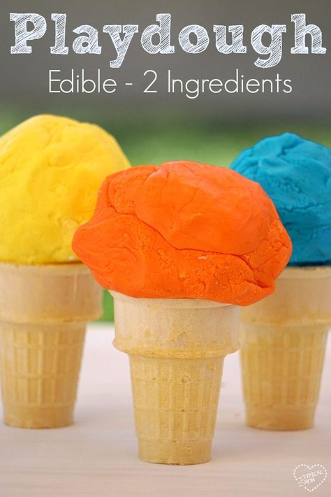 How to make edible playdough with just 2 ingredients!! So easy and so much fun with kids. Edible Playdough Recipe, Edible Playdoh, Edible Play Dough Recipe, Edible Playdough, Diy Playdough, Meals Kids Love, Edible Slime, Edible Crafts, Playdough Recipe