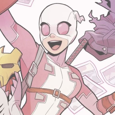 Pink Spiderman Pfp, Gwen Pool And Deadpool Matching Pfp, Gwenpool Pfps, Gwenpool Matching Pfp, Gwen Pool Pfp, Literally Me Characters Pfp, Pink Character Pfp, Gwen Pool Icons, Gwenpool Aesthetic