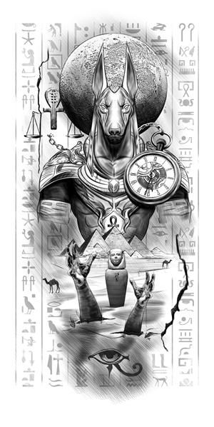 Anhk Tattoos Men, Egyptian Queen Tattoo Goddesses, Heiroglyphics Art Tattoo, Anubis Tattoo Men Ideas, Heiroglyphics Art, Eygptain Tattoos Design, Anubis Tattoo Design Ideas, Alien Tattoo Xenomorph, Anubis Drawing