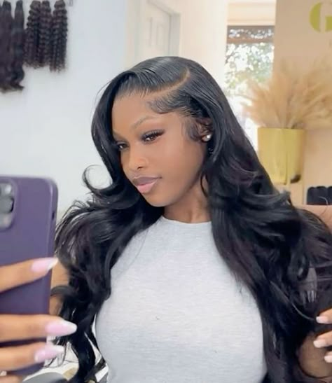 Black Wig Hairstyles Black Women, Black Wig Hairstyles, Lace Front Styles, Black Hair Wigs, Body Wave Lace Front Wigs, Human Hair Lace Front Wigs, Hair Lace Front Wigs, Frontal Hairstyles, Lace Front Wigs Human Hair