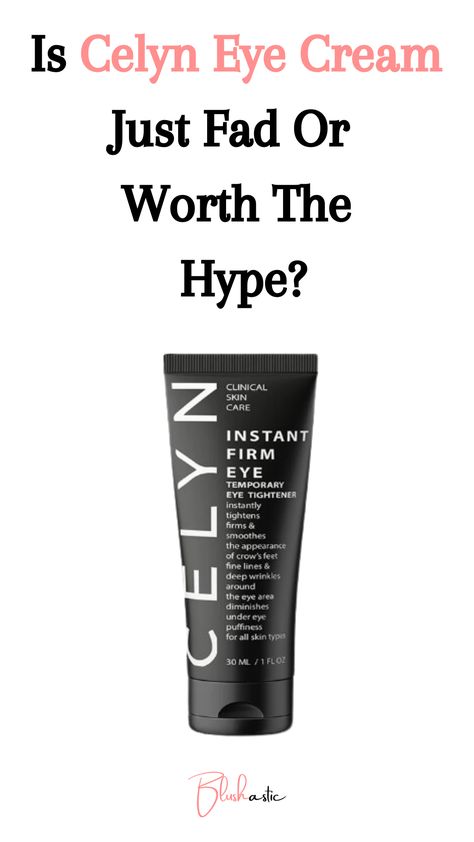 CËLYN Instant FIRMx Eye Tightener is one of them. It claims to tighten your saggy skin around the eye sockets instantly. But is this product credible? Let’s discuss its usage, concerns, ingredients, and feedback in our Celyn Eye Cream Reviews to get the answer. Eye Tightening Cream, Diy Anti Aging Moisturizer, Regular Skin Care Routine, Skincare Ritual, Eye Firming, Feet Drawing, Top Anti Aging Products, Skin Lightener, Clean Blackheads