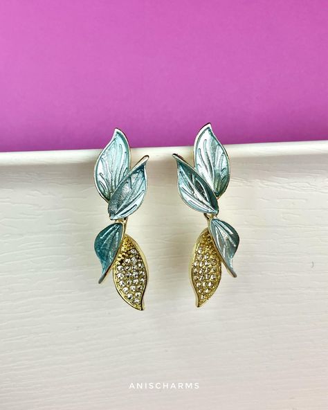 Korean Quad Leaf Earrings Instagram Korean, Korean Earrings, Artificial Jewellery, Jewellery Accessories, Trendy Earrings, May 21, Leaf Earrings, Cute Earrings, Unique Earrings