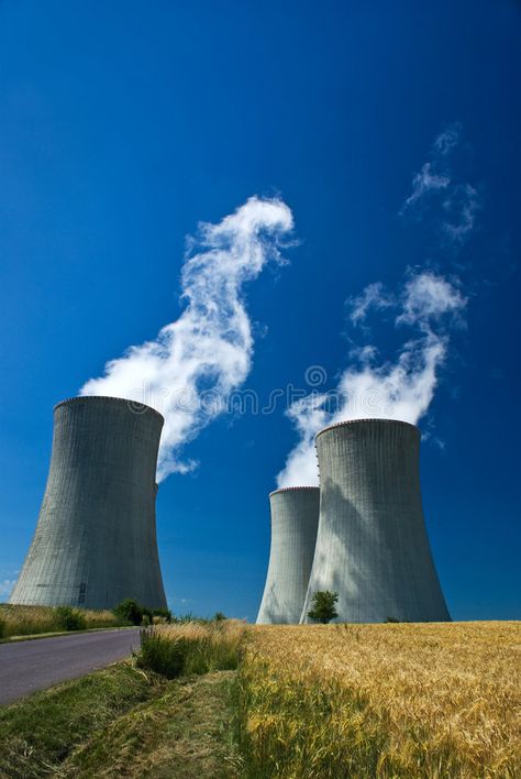 Nuclear Power Station, Cooling Tower, Nuclear Energy, Fukushima, Nuclear Power, Water Cooling, Summer Blue, Power Station, Painting Ideas