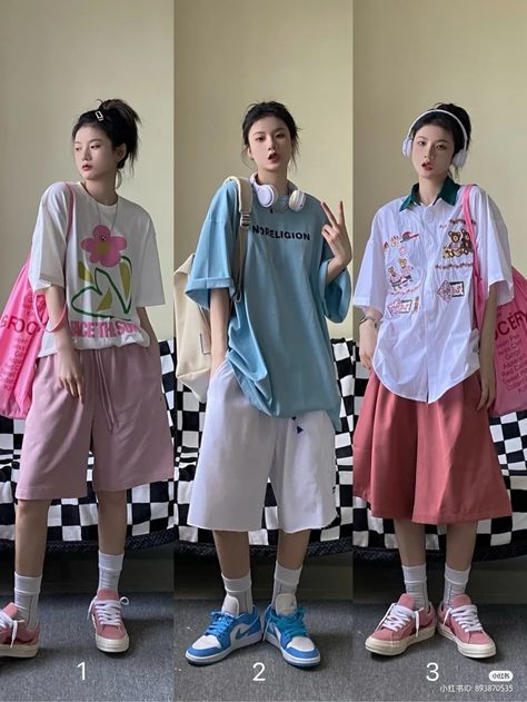 Colorful Tomboy Outfits, Colorful Baggy Outfits, Boyish Outfits, Neat Casual Outfits, Gymwear Outfits, Concept Clothing, Baggy Clothes, Tomboy Outfits, Tomboy Style Outfits