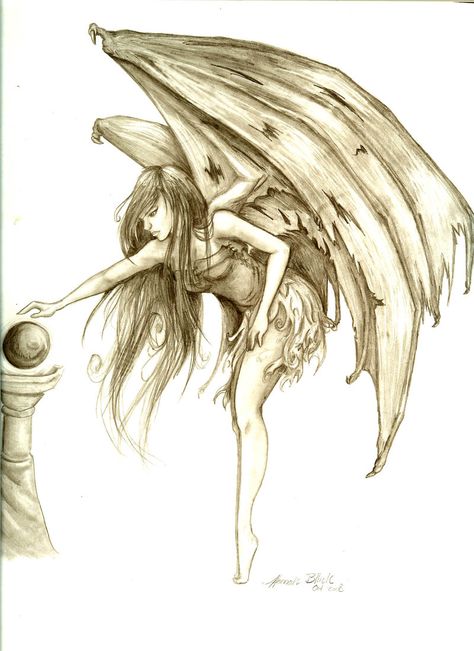 Fairy Sketch Pencil, Evil Fairy Drawing, Fae Drawings, Easy Fairy Drawing, Evil Fairies, Fairy Tattoo Ideas, I Need More Tattoos, Fairy Anime, Fairy Landscape