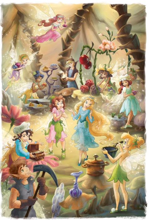 Fairies and sparrow men displaying their treasures in the Fairy Circle (Iris, Terence, Lily, Tinkerbell, Rani, Prilla, Dulcie & Orren). Art Of Disney Fairies, The Art Of Disney Fairies, Disney Faries, Tinkerbell Movies, Disney Fairies Pixie Hollow, Art Of Disney, Fairy Circle, Disney Movie Art, Tinkerbell And Friends