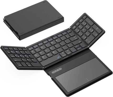 Keyboard With Touchpad, Portable Keyboard, Home Computer, Wireless Keyboard, Bluetooth Keyboard, Wrist Support, Latest Tech, Work Bag, Multi Tasking