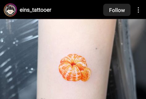 Cute Orange Tattoo, Orange Heart Tattoo, Tangerine Tattoo, Orange Tattoo, Memorial Tattoos, Tattoos, Black And White, Orange, Quick Saves