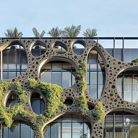 Biophilic Architecture Building, Biophilic Facade, Facade Ideas Architecture, Biophilic Building, Green Office Building, Biomimetic Architecture, Eco Office, Bioclimatic Architecture, Ecological Architecture