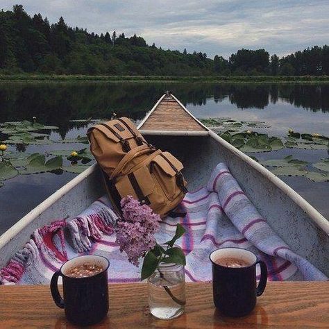 Canoeing with blankets and hot chocolate would be a perfect date Wilderness Explorer, Dream Dates, Cute Date Ideas, Cups Of Coffee, Dream Date, Relaxing Time, Perfect Night, On A Boat, Perfect Date