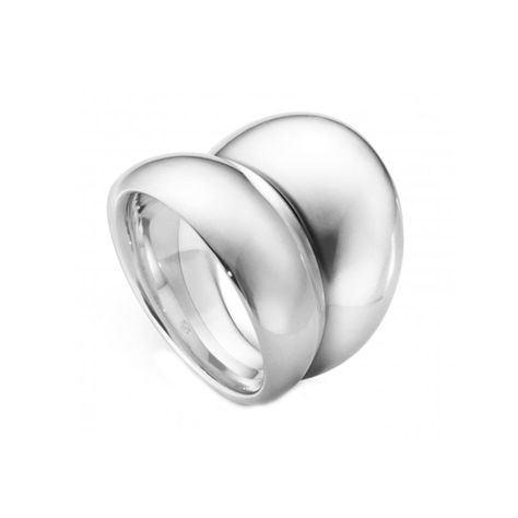 Georg Jensen Iconic Curve Ring in Silver. Buy now from David M Robinson Georg Jensen Ring, George Jensen, Georg Jensen Jewelry, Sculptural Ring, Curve Ring, Sculptural Jewelry, Luxury Gifts For Her, Ring Sale, Double Ring