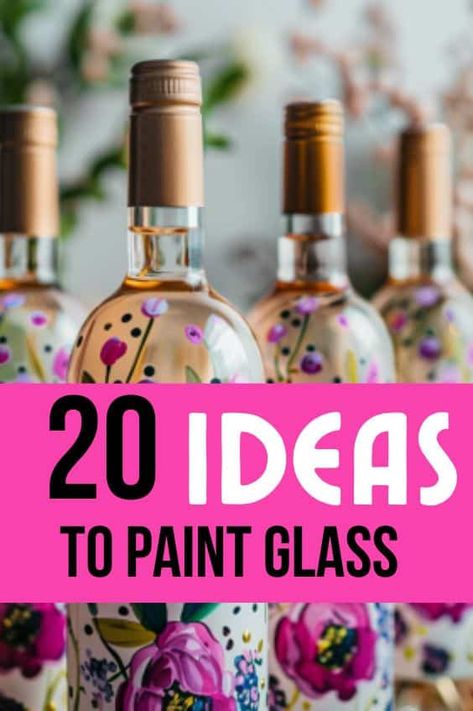 You can transform ordinary glass into beautiful decor by simply painting. These unique craft projects will give you lots of ideas to try out. Blue Wine Bottle Crafts Diy, Painting On Wine Bottles Ideas, Easter Glass Painting Ideas, Painting On Glass Bottles Simple, Painting Wine Bottles Ideas, Painted Flowers On Glass Bottles, Stained Glass Vases Diy, Painting On Wine Bottles Diy, Painting Glass Bottles Diy