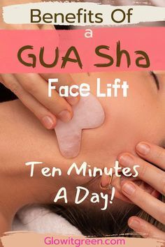 Discover the benefits of lifting, sculpting, and toning with a Gua Sha facelift using a simple ten-minute technique at Glowitgreen.com! A daily rejuvenating facial massage will keep your face looking more defined, and smooth. Great for depuffing a bloated face in the morning or for a relaxing massage at night, Gua Sha makes a huge difference when done regularly! Find out how and why you should use this technique in your natural beauty routine! Depuffing Routine, How To Sculpt Your Face, Depuffing Face Massage, Facial Massage Benefits, Bloated Face, Gua Sha Routine, Face Massage Anti Aging, Facial Massage Techniques, Face Massage Techniques