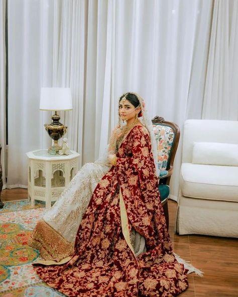 Shop #Sehar's look from her new drama serial Jafaa! 😍❤ Brand: Saira Rizwan ID: UXN1686 Sehar Khan Dress, Sehar Khan, Nikah Ceremony, Long Bridal Hair, Bridal Lehenga Designs, Bride Photoshoot, Pakistani Fancy Dresses, Beautiful Pakistani Dresses, Saree Designs Party Wear