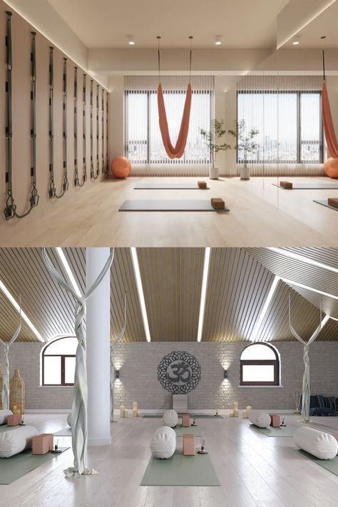 Yoga Class Design, Yoga Center Design, Yoga Studio Design Interiors, Yoga Interior Design, Wellness Center Design, Yoga House, Yoga Centre, Home Yoga Room, Holistic Center