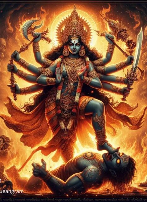 Maha Kali Goddesses, Mahakali Maa, Gujarati Photo, Maha Mantra, Digital Sketching, Kali Images, Adi Shakti, Maa Kali Images, Goddess Kali Images