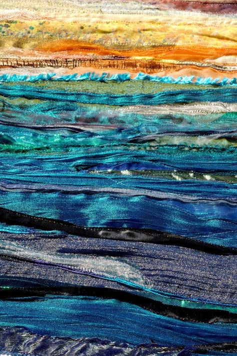 Quilting Landscapes, Sea Textiles, Seascape Quilts, Uk Landscape, Ocean Quilt, Beach Quilt, Sea Quilt, Landscape Art Quilts, Landscape Quilt