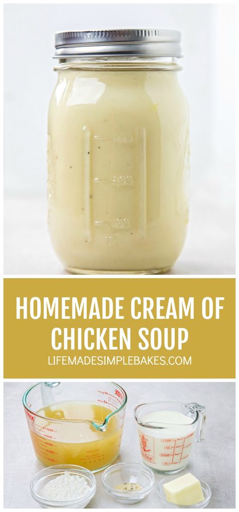 Homemade Cream Of Chicken Soup, Homemade Cream Of Chicken, Chicken Soup Base, Cream Soup Recipes, Creamy Chicken Enchiladas, Chicken Soup Recipe, Creamy Chicken Soup, Seafood Soup, Chicken Soup Recipes