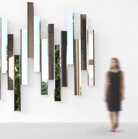 tokujin yoshioka: mirage for milano salone 2013 Wall Mirror Ideas, Mirror Panel Wall, Mirror Collage, Tokujin Yoshioka, Modern Chic Design, Lobby Wall, Mirrored Bedroom Furniture, Mirror Installation, Traditional Mirrors