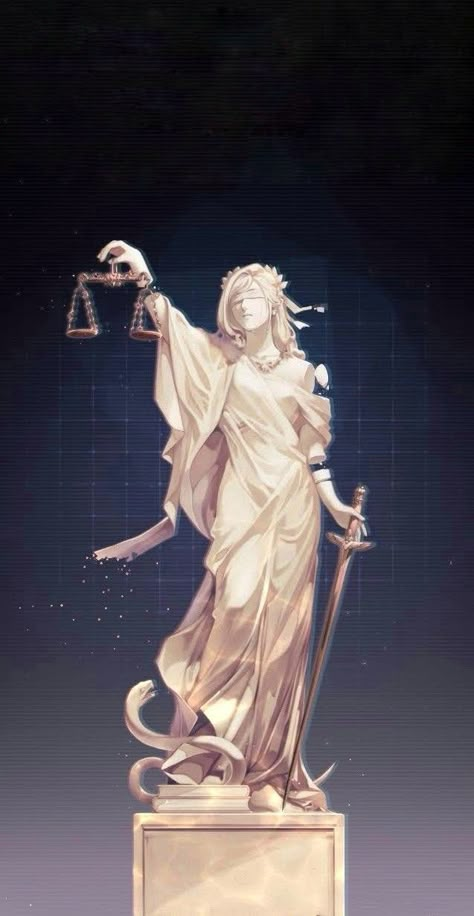 Greek Mythology Statue, Fantasy Statue, Justice Statue, Goddess Of Justice, Tears Of Themis, Lady Justice, Greek Gods And Goddesses, Greek And Roman Mythology, Greek Mythology Art