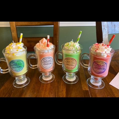 Strawberry Lemon Drop, Fruity Pebbles Cereal, Hand Carved Candles, Specialty Candles, Homemade Scented Candles, Different Scents, Diy Candles Scented, Candle Bar, Dessert Candles