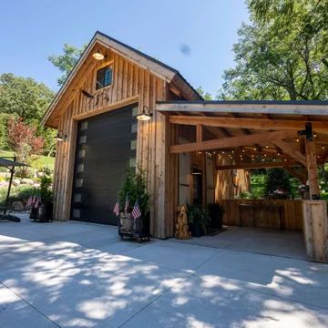 The Armstrong 1842 - Rustic - Shed - Omaha - by Legacy Post & Beam | Houzz Rustic Shed, Timber Garage, Building A Storage Shed, Post And Beam Barn, Post And Beam Home, Barn Kits, Building A Garage, Lean To, Camper Storage