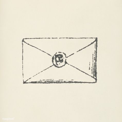 Envelope icon from L'ornement Polychrome (1888) by Albert Racinet (1825–1893). Digitally enhanced from our own original 1888 edition. | premium image by rawpixel.com Envelop Illustration, Envelope Sketch, Envelope Drawing, Old Envelope, Envelope Tattoo, Envelope Illustration, Victorian Letter, Envelope Icon, Vintage Envelope