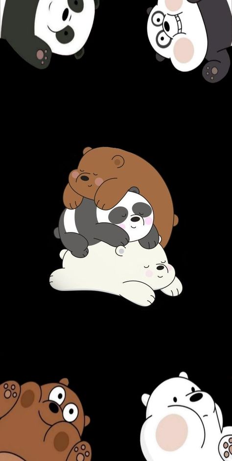 #Webarebears #3bear #Cutebears We Bare Bears Dark Wallpaper, Bears Cute Wallpaper, Funny Lockscreen Aesthetic, We Bare Bears Cute, Bears Cute, Funny Lockscreen, Baby Bears, Christian Quotes Wallpaper, Iphone Theme