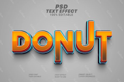 Free Psd Text Effects, Photoshop Typography Effects, Text Effects Photoshop, Text Effect Photoshop, Blue Texture Background, Donut Art, Church Media Design, Photoshop Text Effects, Effect Photoshop