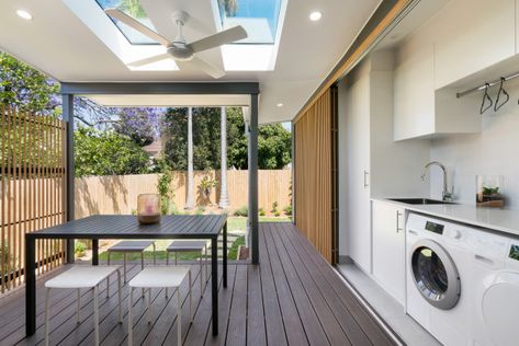 Laundry & Deck - Contemporary - Deck - Sydney - by House to Home Finishes P/L | Houzz Outdoor Laundry Area Patio, Outdoor Laundry Room Ideas Small Spaces, Outside Laundry Room, Outdoor Laundry Area, Home Finishes, Outdoor Laundry Rooms, Contemporary Laundry Room, Outdoor Laundry, Garage Laundry Rooms