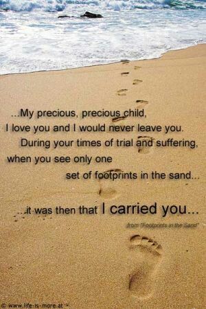 Footprints poem Footprints Poem, Footprints In The Sand Poem, Footprints In The Sand, E Cards, My Precious, Jesus Christus, L Love You, E Card, Religious Quotes