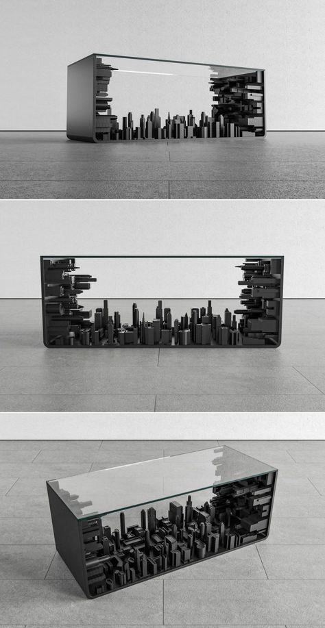 Table Designs Ideas, Top Table Ideas, City Sculpture, Furniture Sculpture, Table Sculpture, Photoshop Tuts, Urban Heat Island, Sculpture Design, 3d City