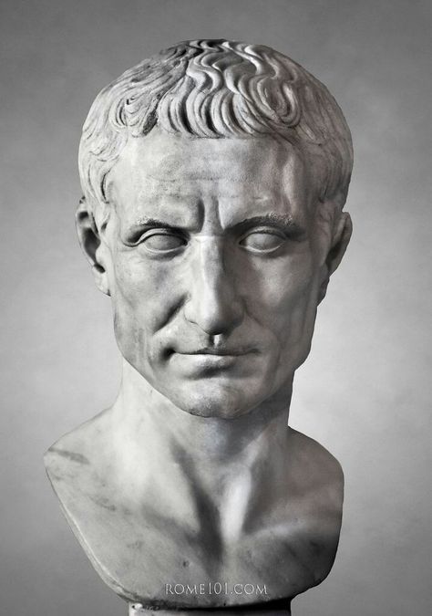 Gaius Julius Caesar - Consul 100-44 BC Plaster Drawing, Sculpture Classical, Ancient Portraits, Statue Drawing, Gaius Julius Caesar, Hail Caesar, Motifs Art Nouveau, Ancient Roman Art, Academic Drawing