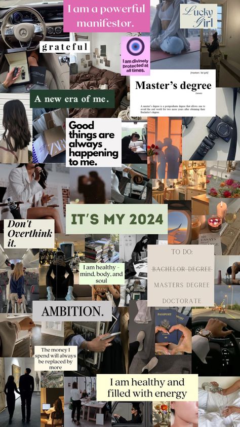 2024 | vision board Create Vision Board, Creative Vision Boards, Vision Board Collage, Quotes Dream, Vision Board Examples, Vision Board Wallpaper, 2024 Vision Board, Manifesting Vision Board, Vision Board Images