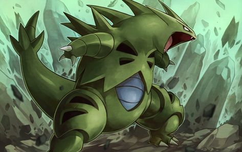 Tyranitar Pokemon, Pokemon Tyranitar, Giratina Pokemon, Pokémon Gold And Silver, Mega Pokemon, Gold Pokemon, Cool Pokemon Wallpapers, Pokemon People, Oc Pokemon