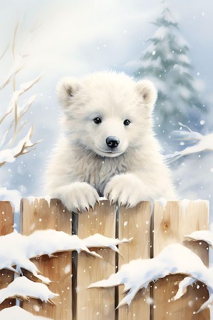 Polar Bear Art, Baby Polar Bears, Animals Christmas, Winter Szenen, Winter Bear, Winter Images, Cute Animal Clipart, Winter Animals, Winter Wallpaper