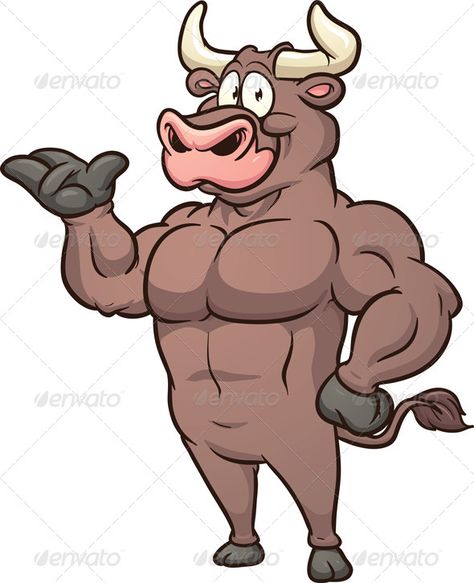 Cartoon Bull Bull Cartoon, Cartoon Bull, Happy Illustration, Vector Graphics Design, Free Business Card Templates, Happy Cartoon, Big Muscles, Link Building, White Hat