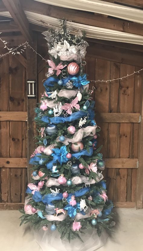 Navy Blue And Pink Christmas Decor, Pink And Navy Blue Christmas Tree, Navy And Pink Christmas Tree, Blue Pink Christmas Tree, Pink Blue Christmas Tree, Pink And Blue Christmas Tree, Light Pink Decor, Pink Xmas Tree, Pink Christmas Tree Decorations