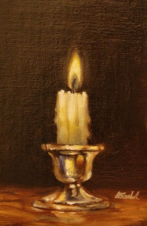 Methodology of Reformation First Pillar Candle Painting Art, Candle Painting, Painted Candles, Candle Art, Still Life Oil Painting, Still Life Drawing, Simple Acrylic Paintings, Painting Still Life, Still Life Art