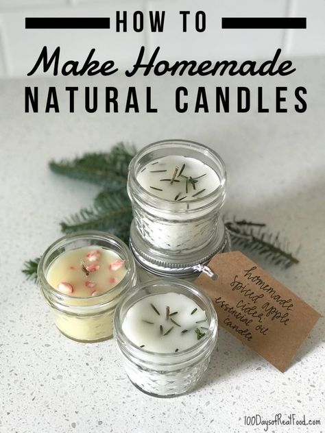 How to Make Homemade Natural Candles (a fun project & gift idea!) Homemade Natural Candles, Diy Natural Candles, Lilin Aroma, Diy Candles Homemade, Soya Mumu, Food Candles, Navidad Diy, Natural Candles, Homemade Candles