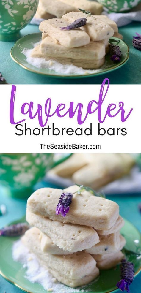 Lavender Dessert, Lavender Shortbread Cookies, Lavender Shortbread, Lavender Cookies, Lavender Recipes, Shortbread Bars, Slow Cooker Desserts, Spring Cookies, Shortbread Cookie