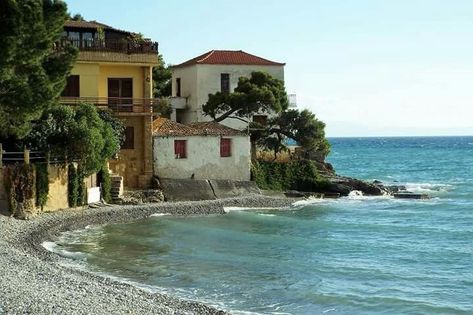 Kalamata Greece Beach, Life In Greece, Greek Village, Santorini Villas, Beach Architecture, Peloponnese Greece, Places In Greece, Greek Tradition, Western Philosophy